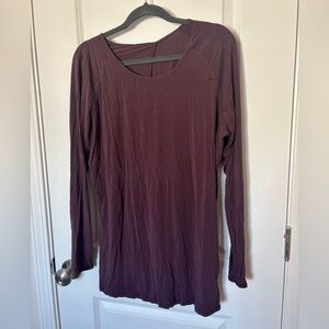Lulemon Burgundy Open Back Long Sleeve Top